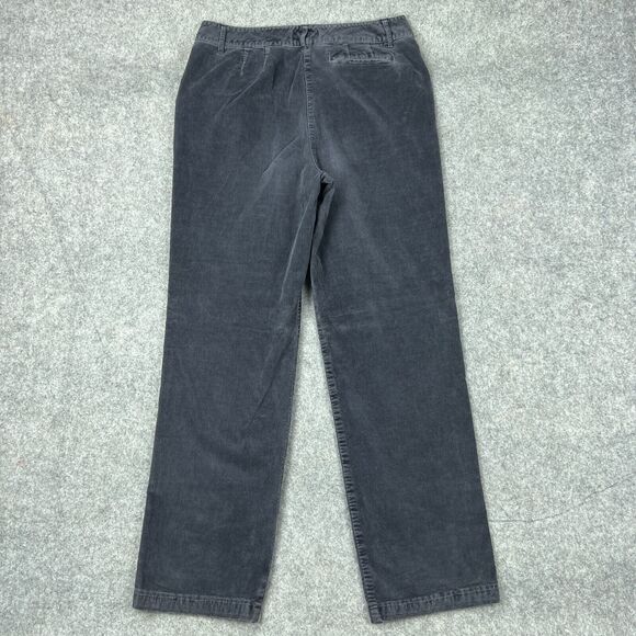 Talbots Pants Womens 10 Long Black Corduroy Straight Leg Jeans Stretch Cotton - Picture 6 of 12